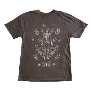 Obsessive Love Cotton Skeleton Graphic T-Shirt NEW